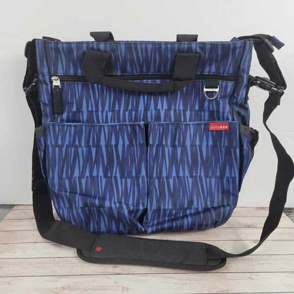 Skip Hop Due Signature Diaper Bag Blue Graffiti - Picture 1 of 7
